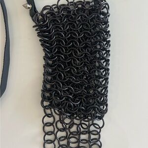 Black Chainmail Crossbody Cell Phone Bag